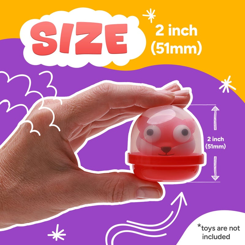Entervending Acorn Capsules Empty 120 pcs 2 inch - Translucent Gumball Machine Capsules Bulk Party Favors Containers - Easter Basket Stuffers Gifts Pinata Stuffers DIY Craft Supplies - Image 2